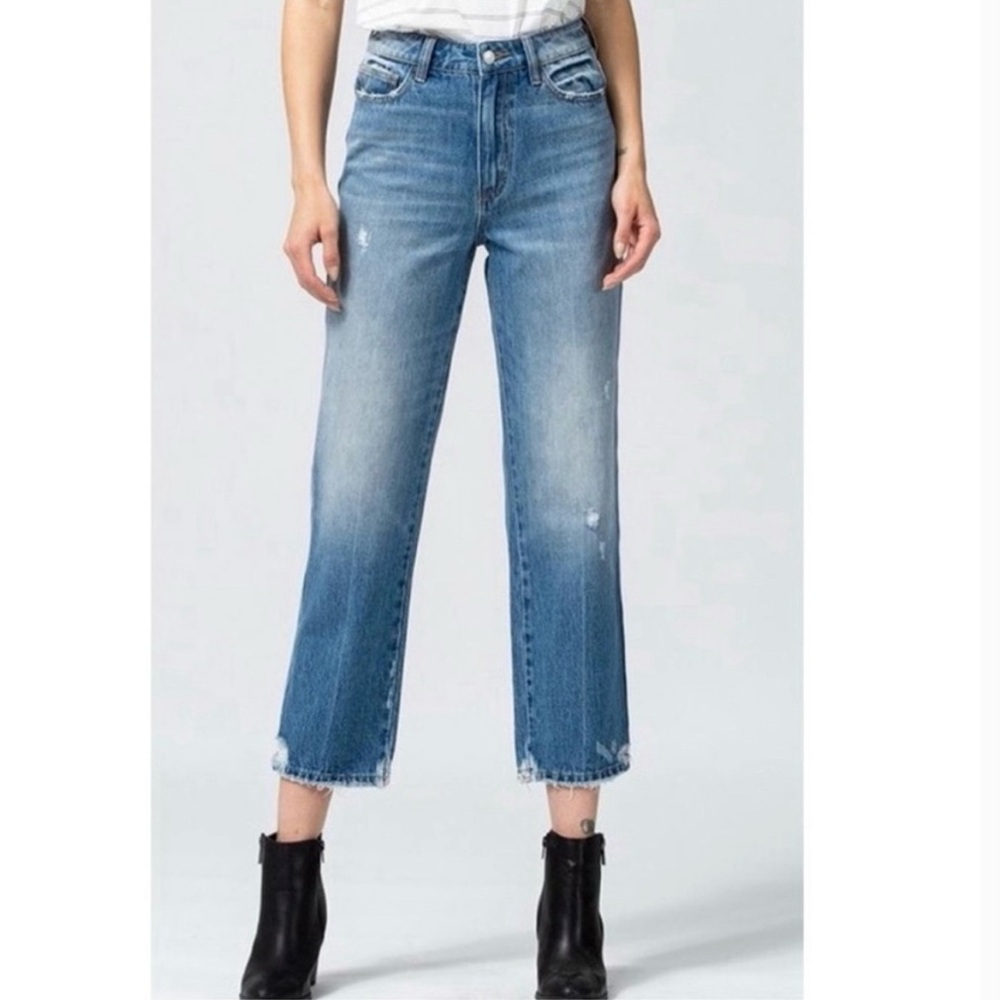 Vervet 25 High Rise Women’s Jeans Lightly Distressed 100% Cotton Cropped VT626